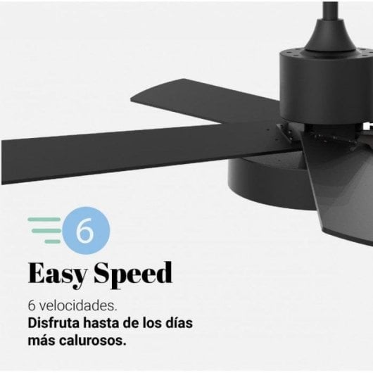 Universal Blue Levante 4048B Ventilador de Techo con Luz LED y Mando Aspas Reversibles 60W Negro/Madera