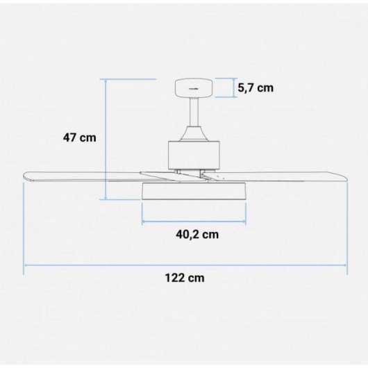Universal Blue Levante 4048B Ventilador de Techo con Luz LED y Mando Aspas Reversibles 60W Negro/Madera