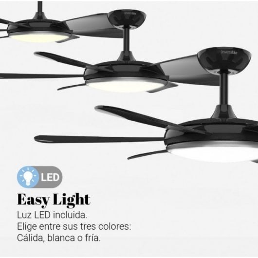 Universal Blue Ibe 4042 Ventilador de Techo con Luz LED y Mando 55W Negro