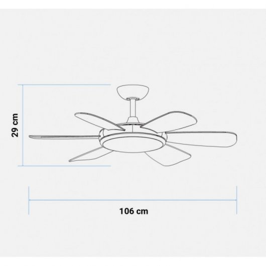 Universal Blue Ibe 4042 Ventilador de Techo con Luz LED y Mando 55W Negro