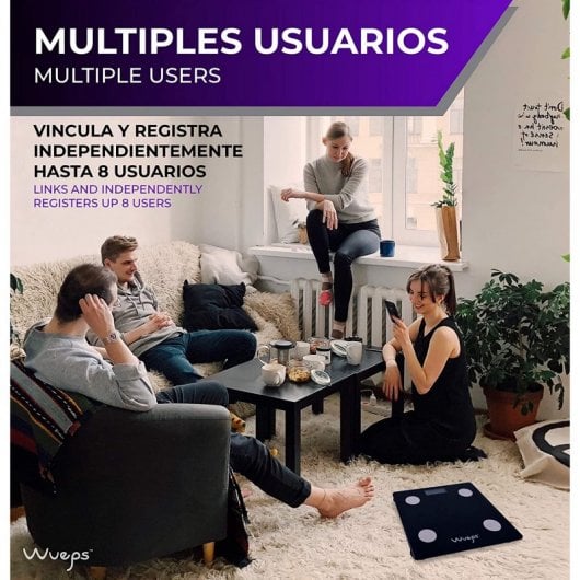 Wueps BioFit Balance Báscula Inteligente Negra