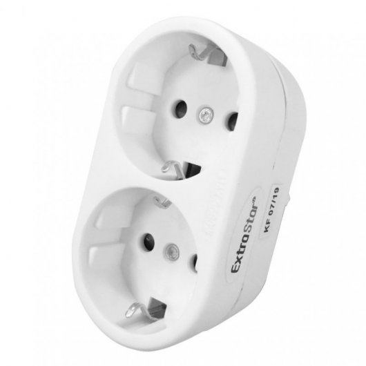 Extrastar Adaptador de Corriente Doble Blanco