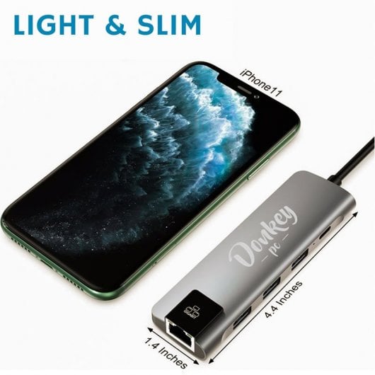 Donkey Pc DONKCN05 HUB USB-C/3.0/HDMI/RJ-45