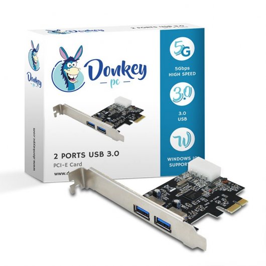 Donkey Pc DONKPCIE2P3 Tarjeta PCIe 2 Puertos USB 3.0