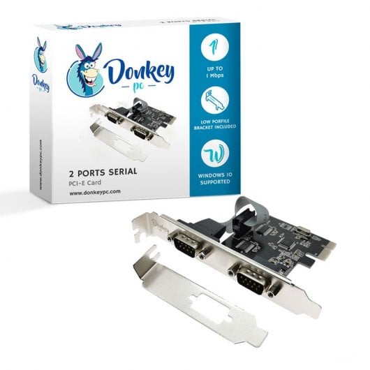 Donkey Pc DONKPCIE2S Tarjeta PCIe 2 Puertos de Serie