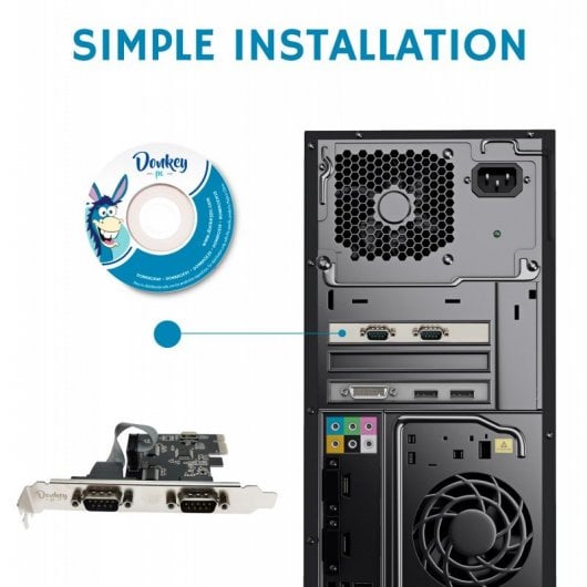 Donkey Pc DONKPCIE2S Tarjeta PCIe 2 Puertos de Serie