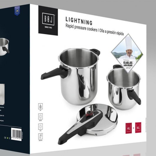 BOJ Lighting Set de 2 Ollas a Presión 4 Litros + 6 Litros