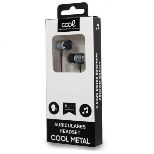 Cool Auriculares Metalizado Stereo 3,5mm Con Micro Gris
