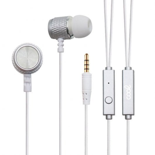 Fantastiche cuffie stereo metalliche da 3,5 mm con microfono color argento