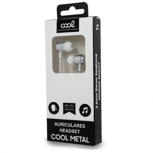 Cool Auriculares Metalizado Stereo 3,5mm Con Micro Plata