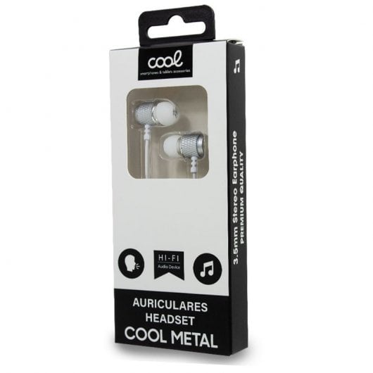 Fantastiche cuffie stereo metalliche da 3,5 mm con microfono color argento