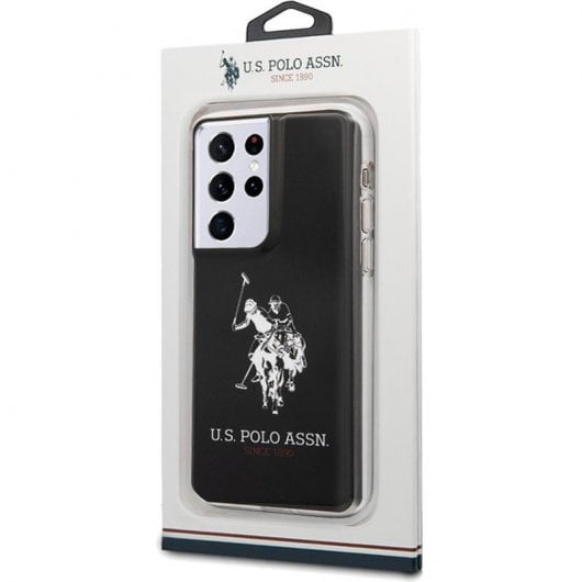 Coole schwarze Polo Ralph Lauren Lizenzhülle für Samsung Galaxy S21 Ultra