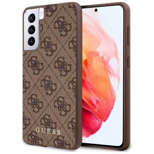 Cool Funda Licencia Guess Tela Marrón para Samsung Galaxy S21