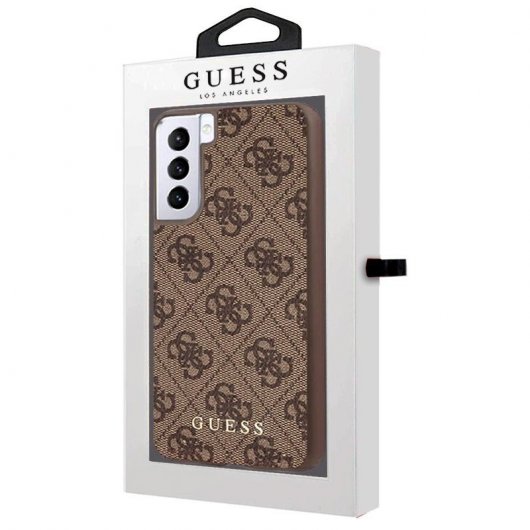 Cool Funda Licencia Guess Tela Marrón para Samsung Galaxy S21