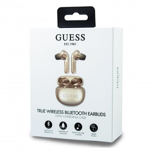 Cool Auriculares Stereo Bluetooth Dual Pod Licencia Guess Dorado
