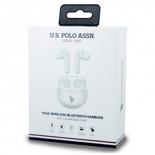 Casque stéréo Bluetooth cool Dual Pod sous licence Polo Ralph Lauren Blanc