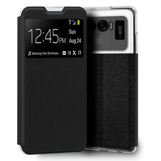 Étui à rabat noir lisse et cool pour Xiaomi Mi 11 Ultra
