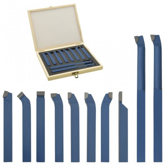 VidaXL Juego Herramientas de Torneado de Carburo 10x10mm 11 Piezas