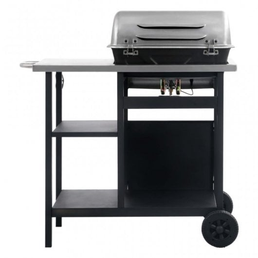 VidaXL Barbacoa Portátil de Gas Negro/Plateado