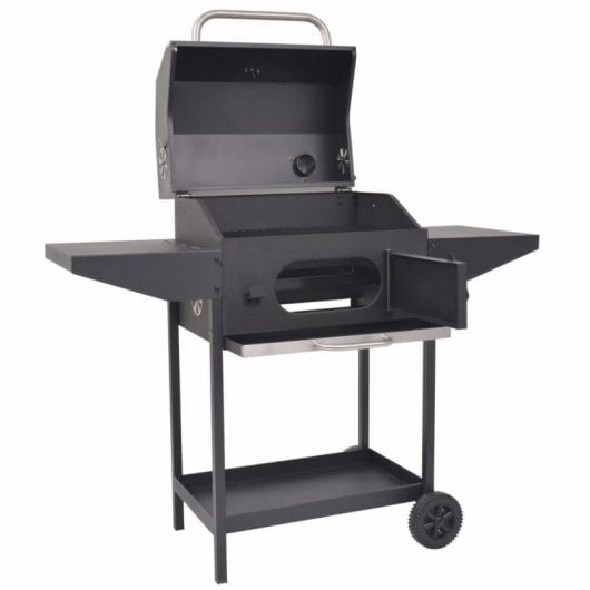 VidaXL Barbacoa con Ahumador de Carbón Negro