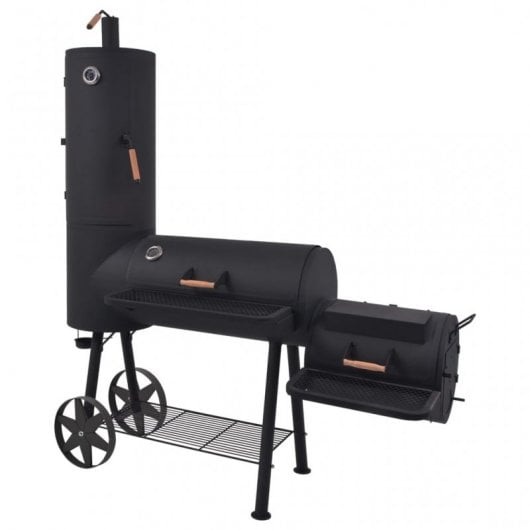 VidaXL Barbecue avec fumoir à charbon XXL Noir