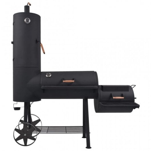 VidaXL Barbecue avec fumoir à charbon XXL Noir