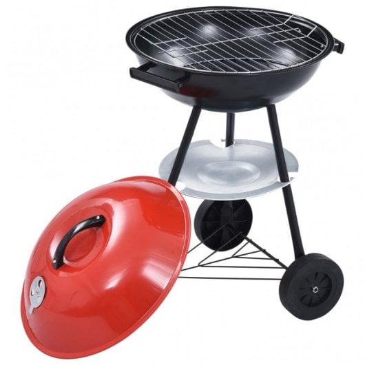 VidaXL Barbecue à charbon portable XXL Rouge