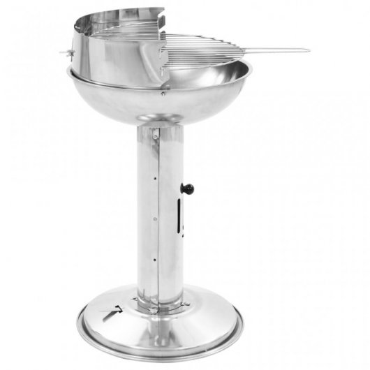 VidaXL Barbacoa de Carbón con Pedestal Acero Inoxidable