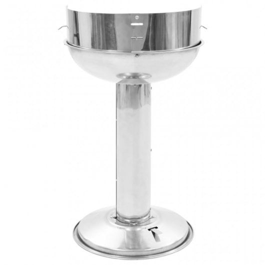 VidaXL Barbacoa de Carbón con Pedestal Acero Inoxidable