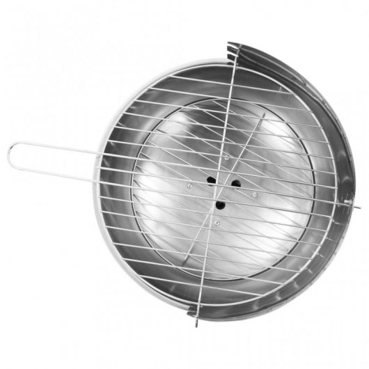 VidaXL Barbacoa de Carbón con Pedestal Acero Inoxidable