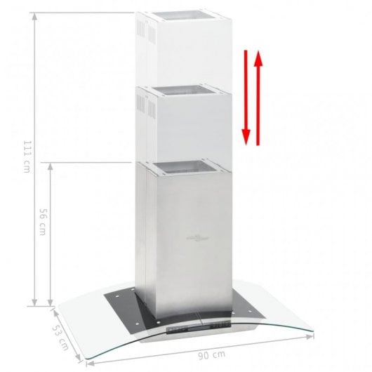 VidaXL Campana Decorativa 90cm Acero/Cristal