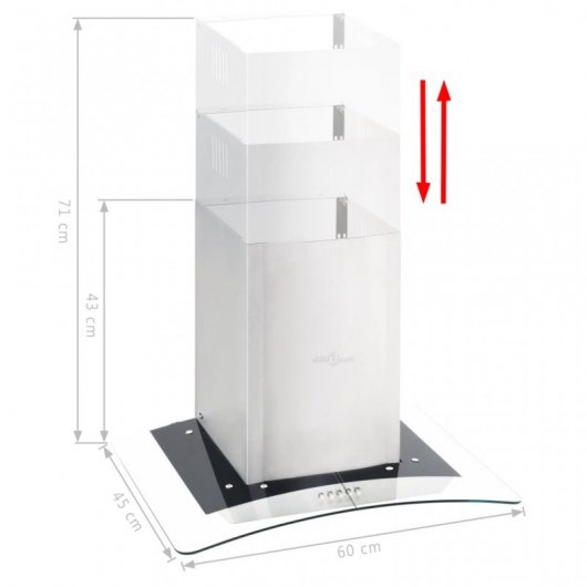 VidaXL Campana Decorativa 60cm D Acero Inoxidable/Cristal