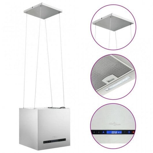 VidaXL Campana Decorativa de Isla 37cm D Acero Inoxidable