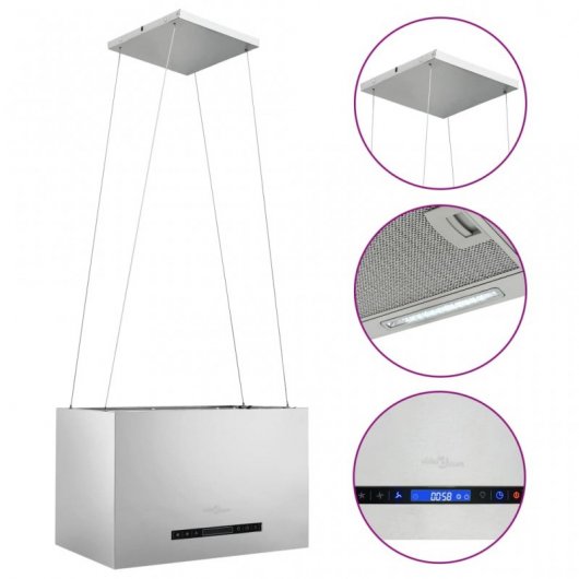 VidaXL Campana Decorativa de Isla 55cm D Acero Inoxidable