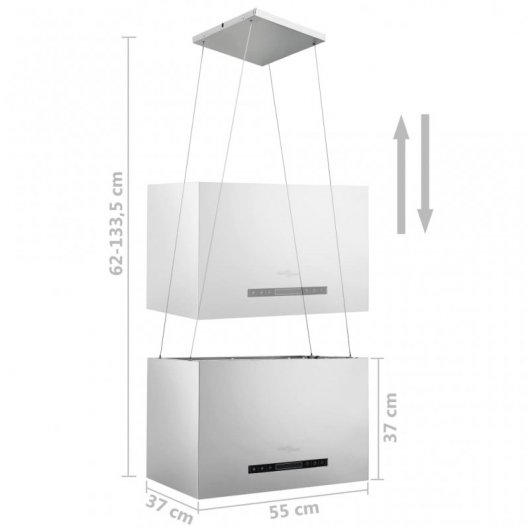 VidaXL Campana Decorativa de Isla 55cm D Acero Inoxidable