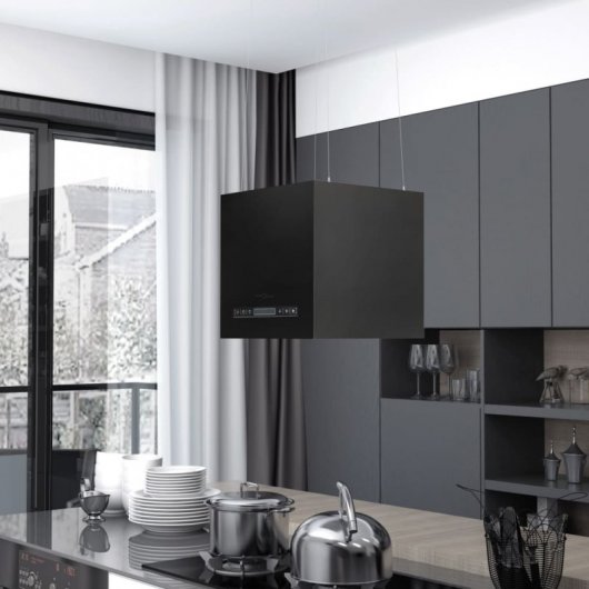 VidaXL Campana Decorativa de Isla 37cm D Negro