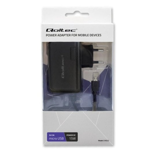 Fonte di Alimentazione Qoltec 15W Modello 51022 Protezione Multipla Cavo 1,4 m