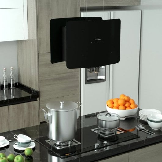 VidaXL Campana Decorativa de Isla 55cm D Cristal Negro