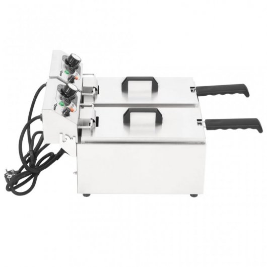 VidaXL Freidora Eléctrica Doble 12L 4000W Acero Inoxidable