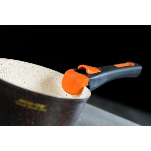 ECO-DE Granite Stone Set de 2 Sartenes + Cazo con Mango Extraible