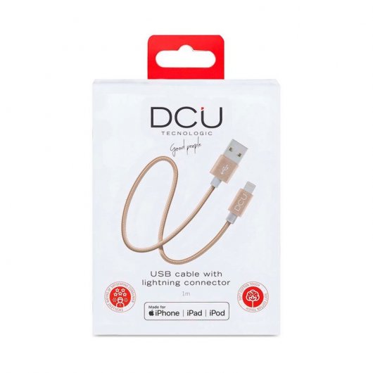DCU Tecnologic Cable USB 2.0 a Lightning 1m Dorado