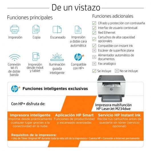 HP LaserJet Stampante multifunzione HP M234dwe, Bianco e nero, Stampante per Abitazioni e piccoli uffici, Stampa, copia, scansione, HP+; scansione verso e-mail; scansione verso PDF