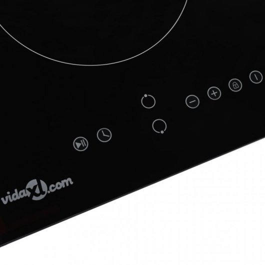 VidaXL Plaque Vitrocéramique 2 Zones 30cm Noir