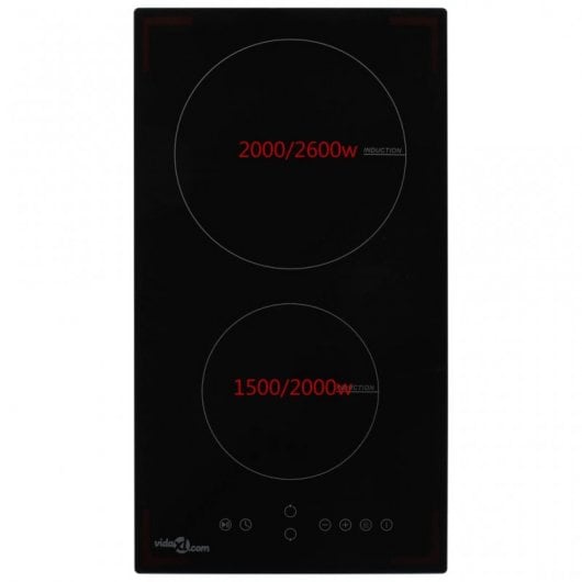 VidaXL Placa de Inducción 2 Zonas 30cm Negra