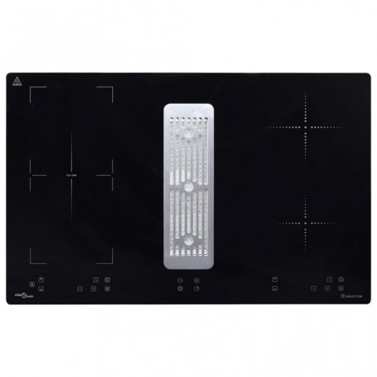 VidaXL Placa de Inducción con Campana Extractora 2 Zonas 78cm Negra