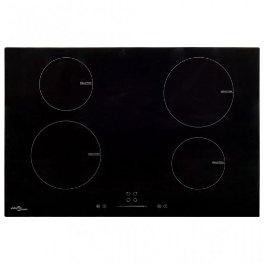 VidaXL Plaque à induction 4 zones 77 cm Noir
