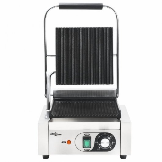VidaXL Grill Parrilla Estriada de Acero Inoxidable 1800W 31x30.5x20cm