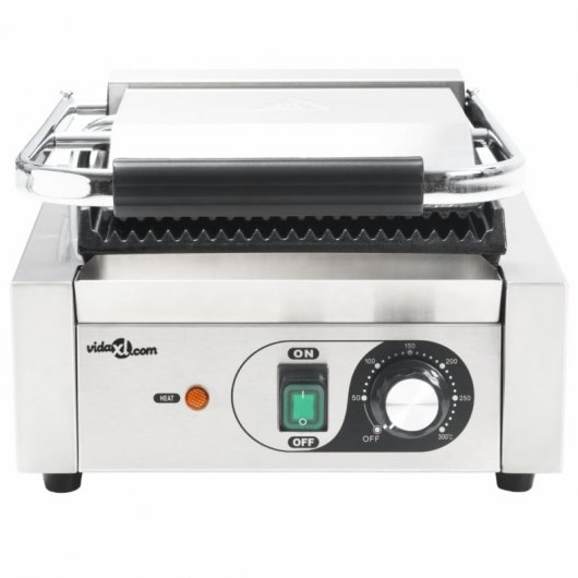 VidaXL Grill Parrilla Estriada de Acero Inoxidable 1800W 31x30.5x20cm