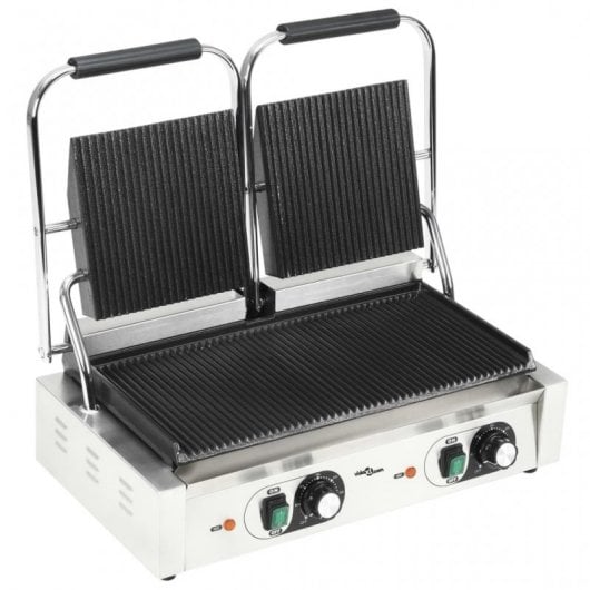 VidaXL Grill Double Nervuré 3600W 57x30.5x20cm