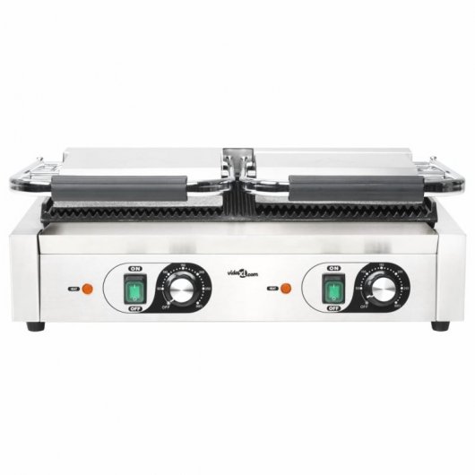 VidaXL Grill Double Nervuré 3600W 57x30.5x20cm